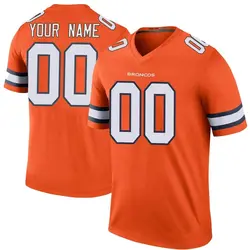 Nike Custom Denver Broncos Legend Orange Color Rush Jersey - Men's