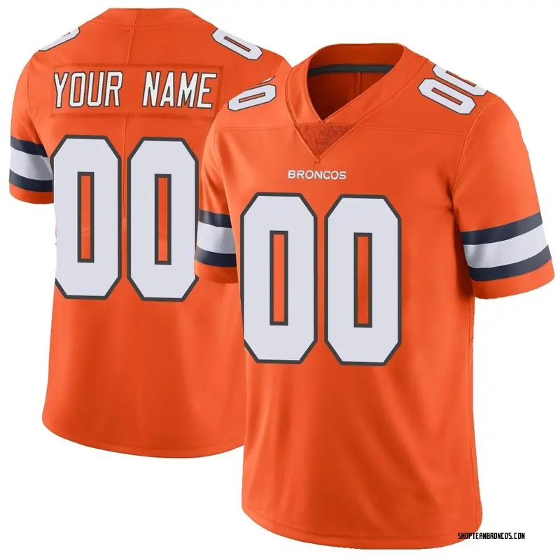 Nike Custom Denver Broncos Limited Orange Color Rush Vapor Untouchable Jersey - Men's