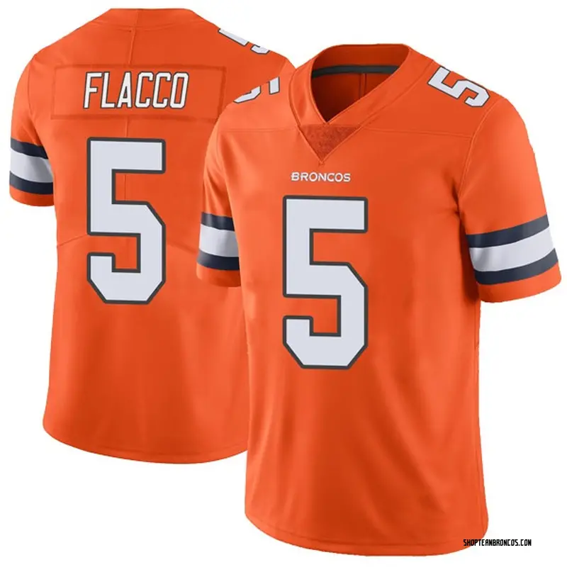 Nike Joe Flacco Denver Broncos Limited Orange Color Rush Vapor Untouchable Jersey - Youth