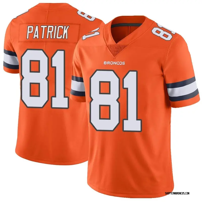Nike Tim Patrick Denver Broncos Limited Orange Color Rush Vapor Untouchable Jersey - Men's